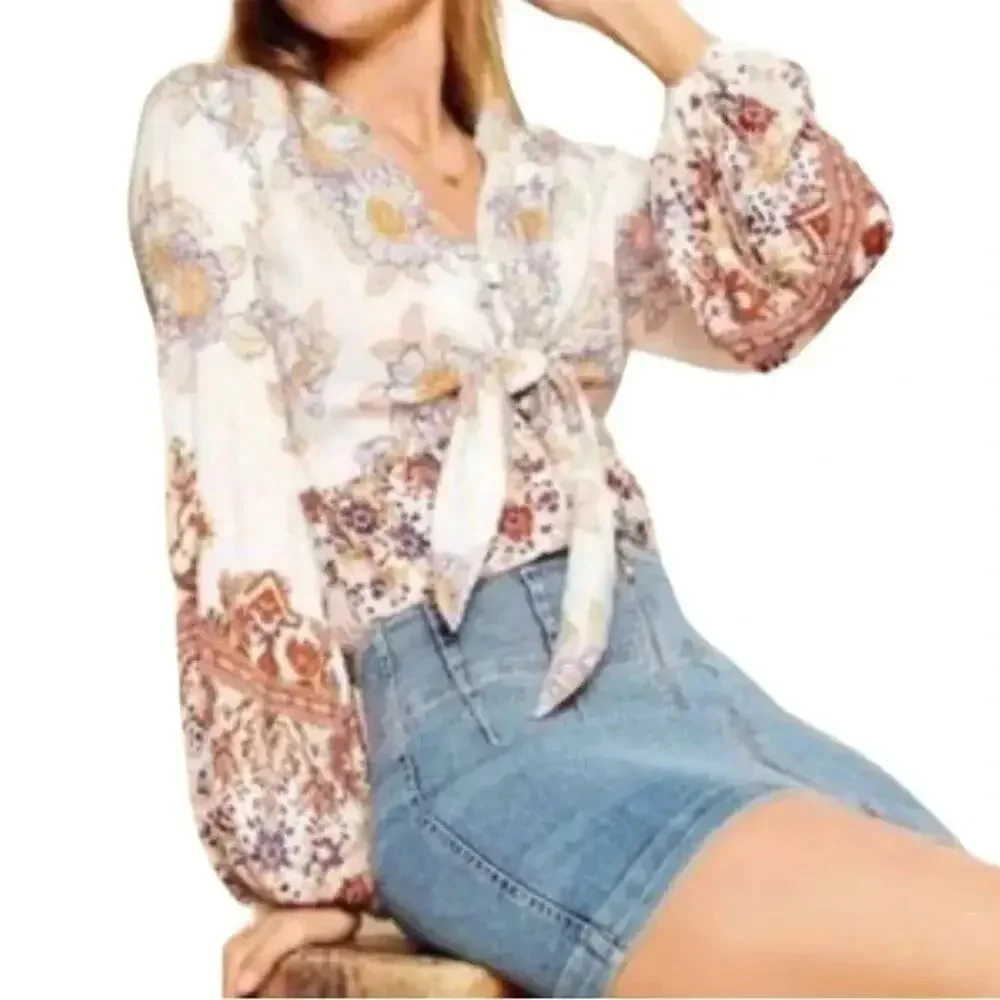 FREE PEOPLE Run Free Tunic in Ivory Size S
